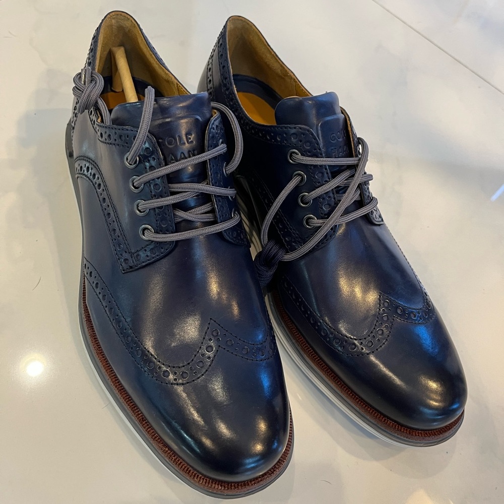 Cole Haan OriginalGrand Wingtip Oxford Lux - Marine Blue, Men’s Size 9